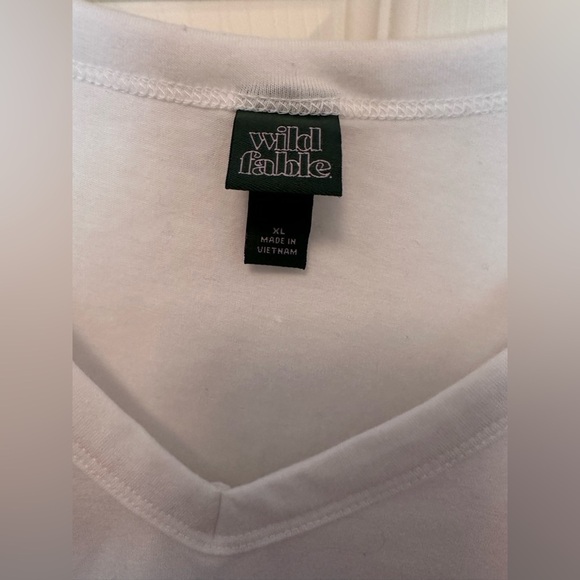 Women’s Wild fable white V neck Crop Tee, size XL - Picture 5 of 6